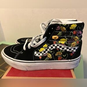 Vans SK8 Hi Platform Floral High Tops EUC women’s